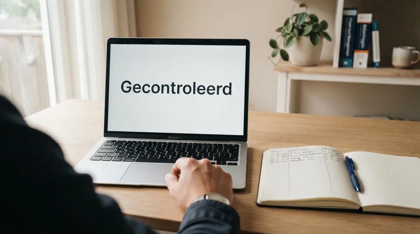 Een lege rechtszaal met houten banken in het ochtendlicht